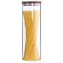 Transparent Heat Resistant Glass Bottle Sealed Jar High Grade Acacia Clear Container,550Ml