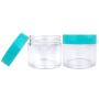 Beauticom 1 oz. 30G/30ML USA Acrylic Round Clear Jars with Teal Flat Top Lids for Creams, Lotions, Make Up, Cosmetics, Samples, Herbs, Ointments (12 Pieces (12 Bottoms & 12 Lids))