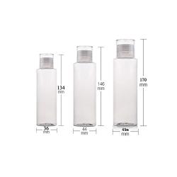 3PCS Empty Clear Refillable Plastic Toner Lotion Cleanser Bottle Jars Travel Cosmetic Storage Container Packing Holder Organizer for Makeup Water Essential Oil Shampoo Shower Gel (250ml/8oz)