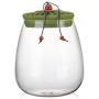 Clear Glass Candy Jar with Lid - Wide Mouth Preserving Jar Cookie Ball Container Tea Storage Canisters Food Storage Container (1000 ML/34 OZ,Green)