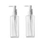 2PCS 150ML 5.1OZ Transparent Empty Plastic Press Bottle with White Pump Head Emulsion Shower Gel Shampoo Cleansing Oil Storage Holder Refillable Cosmetic Container Jar Pot for Travel Daily Life