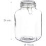 Relaxdays 3 L Preserving Glass Jar, Clip Lock Seal & Rubber Band, Airtight Transparent Food Storage Container, XXL, Standard