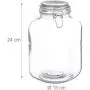 Bocal de Conservation Relaxdays 3 L, Joint Clip, Bandes de Rallure Élastique, Récipient Transparent Airtight pour Stockage Alimentaire, XXL, Standard