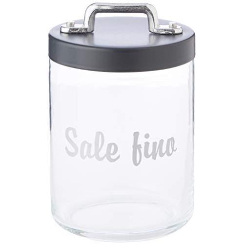 Italo Ottinetti Glass Storage Jars with Hermetic Lid Grey 1 Litre Sf, one Size