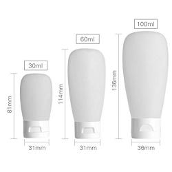 6PCS 100ml White Empty Refillable Travel Plastic With Flip Cap For Cosmetic Body Hand Lotion Shampoo Squeeze Bottle (100ml)