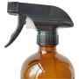 BOTTMA 16oz Empty Amber Glass Spray Bottles Boston glass bottle, spray bottle, Refillable essential oil bottle with Black Trigger Sprayers and caps