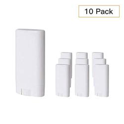 Goege Empty Plastic Oval Deodorant Containers Lip Balm Tubes with Lid Caps 15ML for Lipstick, Crayon,chapstick,homemade Lip Balm,BPA Free (10 Pcs)