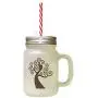 Bouteille en verre opaline #1 Brown Tree avec paillis. Bouteille en verre opaline #1 Brown Tree avec paillis.