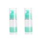 2PCS Green Airless Pump Bottles-Empty Refillable Plastic Bayonet Cream Lotion Toner Cosmetic Toiletries Liquid Storage Containers Jar Pots (15ml)