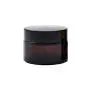 NANSHINE 5PCS Empty Refillable Dark Brown Glass Makeup Cosmetic Face Cream Jar Pot Bottle Container with Liners and Black Screw Lid 5ML