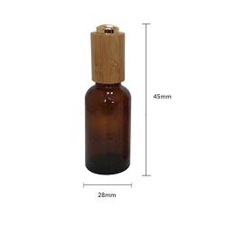 2PCS 50Ml Empty Refillable Amber Glass Dropper Bottle Essential Oil Bottles Perfume Sample Packing Pressure Pump Jar Container With Bamboo Lid And Glass Eye Dropper