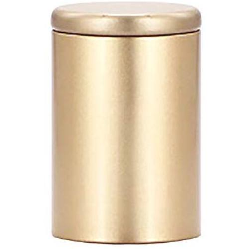 AprilDandelion Tinplate Metal Candy Coffee Tea Round Sealed Food Can Gold Color Diameter 2.6Inch Height 3.9Inch