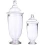 HOUSIYU Candy Jar Transparent Glass Storage Jar Suitable for Snack Cereal Storage, Decorative Candy Self-Service Cans Food Cans/Wedding Center, Two-Piece Set