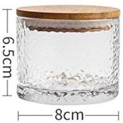 Glass Sealed Can with Bamboo Cover Tea Snacks Storage Jars Coffee Beans Storage Tank Home Kitchen Food Container,S
