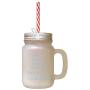 Light Blue What Ever The Mind Can Conceive Then Believe It Can Achieve Frosted Glass Mason Jar With Straw