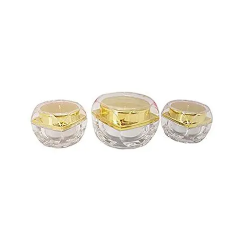 3 Pièces Récipients Cosmétiques en Crème Refillables 5g/10g avec Anneau Intérieur pour Matité, Ongles (Or) (5ml) 3 Pièces Récipients Cosmétiques en Crème Refillables 5g/10g avec Anneau Intérieur pour Matité, Ongles (Or) (5ml)