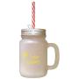 Yellow Scatter Kindness #2 Frosted Glass Mason Jar With Straw