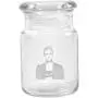 Clear Glass Herb Stash Jar with Lid 4.5 oz with Johnny Cash Mugshot Logo from Smoke Promos Clear Glass Herb Stash Jar with Lid 4.5 oz with Johnny Cash Mugshot Logo from Smoke Promos