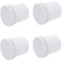 BPA Free White Round Wide Mouth Polypropylene (PP) Plastic Jars - 32 Oz. (1 Liter) - Lids & Line (Set of 4) For Cosmetics, Food, Multi-User