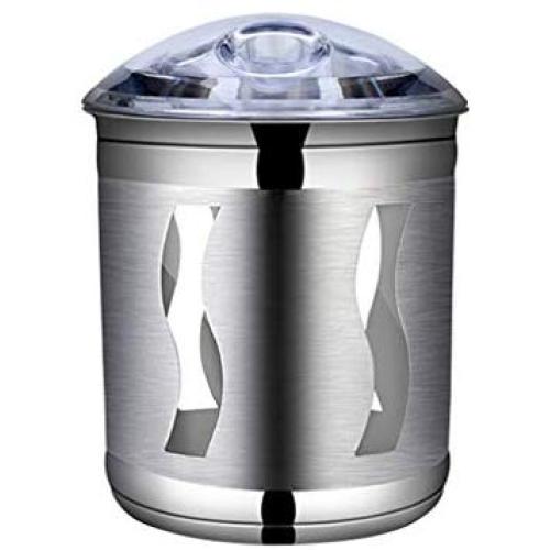 Kitchen Airtight Coffee Canister Jars Stainless Steel Food Storage Containers with Air Tight Lid and Clear Windows,Pantry Organization and Storage for Tea Snacks Sugar Milk Powder,Silver