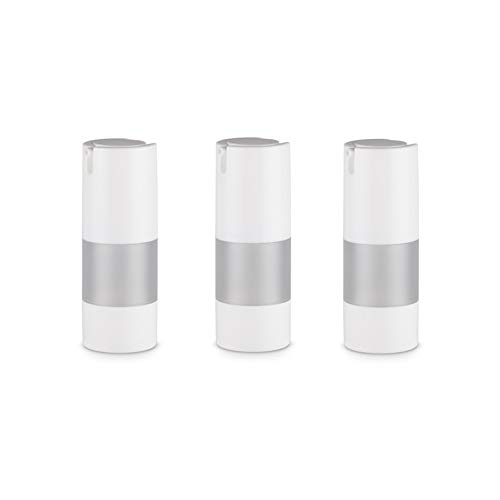 3PCS 15ml/0.5oz Empty Refillable Frosted Plastic Airless Vacuum Pump Press Bottle Portable Travel Packing Storage Cosmetic Containers Jar Holder Vial with White Cap For Cream Lotion Emulsion Essence