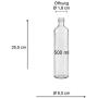 Viva Haushaltswaren 6 Glass Bottles 500 ml with Screw Tops for Self-Filling with Filling Funnel 9.5 cm