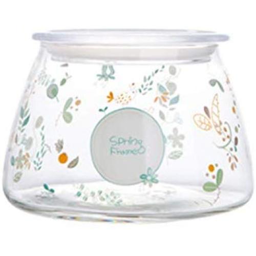 Glass Food Storage Container Sealed Jar Lids Storage Jar Can Bottle Spices Box Tea Coffee Sugar for Kitchen Organizer (Size S)
