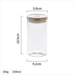 Yl Ly Cap Glass Sealing Jar Transparent Kitchen Storage Tank Glass Bottle Moisture-Proof Milk Powder Grain Food Storage Tank Large (1000Ml)