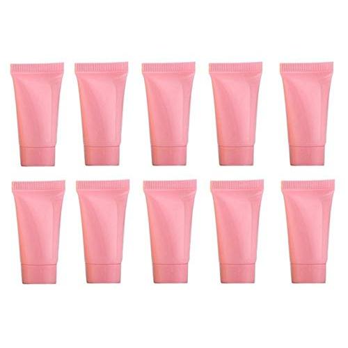 24PCS Soft Tubes Bottle Container Plastic Empty Tubes with Screw Cap Refillable Vial Jar Pot Case Travel Cosmetic Bottles for Cream Emulsion Lotion Shampoo (Pink 5 ml / 0.17 oz)