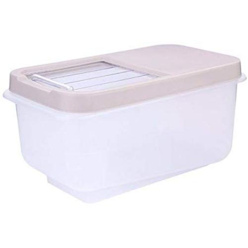 KISSTAKER Rice Bucket, Japanese Plastic Rice Barrel 10kg Rice Storage Household Rice Bucket Moistureproof Transparent Kitchen Storage Container