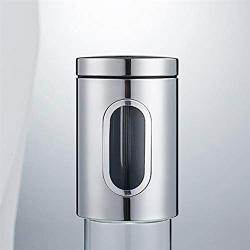 Stainless Steel Sealed Can Cereal Canister Storage Tank Kitchen Tool For Coffee Beans Tea Grains,As Shown