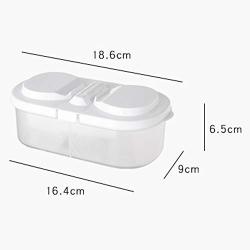 WANGLX ST Storage Box Double-Grid Covered Kitchen Food Multi-Grain Sealed Cans Multi-Function Kitchen Refrigerator Plastic Lunch Storage Jar Household Fruit Box