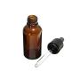 6Pcs Amber Glass Dropper Bottle Empty Refillable Essential Oil Cosmetics Perfume Glass Jar Pot Vial Containers With Black Rubber Lid And Glass Eye Dropper size 15ML/0.5oz