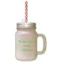 Green Kingdom Of Heaven Is At Hand Frosted Glass Mason Jar With Straw