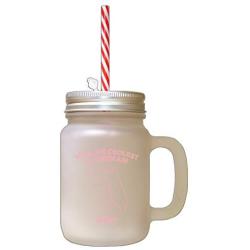 Soft Pink WorldS Coolest Floridian Aunt FL Frosted Glass Mason Jar With Straw