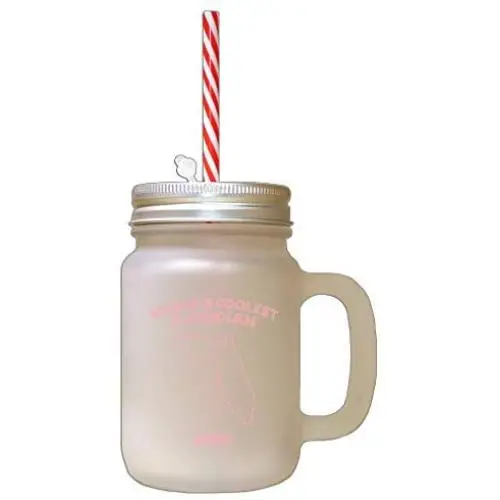 Der wohl coolste floridische Tante FL Frostglas-Mason-Jar mit Stroh.