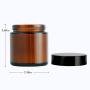 4 oz Amber Round Glass Jars (12 Pack), SXUDA Empty Cosmetic Containers with Inner Liners and black Lids For Slime, Beauty Products, Cosmetic, Lotion，Powders and Ointments