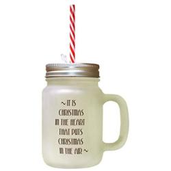 Brown It Christmas In Hart That Puts Christmas In Air Frosted Glass Mason Jar With Straw