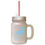 Light Blue A Smooth Sea Never Made Skillful Sailor Frosted Glass Mason Jar With Straw