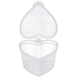 ROSENICE 50PCS 50ML Plastic Clear Spice Jars Heart Shaped Leak Proof Spice Storage Container with Lid