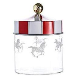 HOUSIYU Candy Jar Carousel Creative Glass Sealed Cans Home Coffee Tea Candy Coffee Beans Storage Tank Bathroom Accessories Storage Container, 14.5x10cm