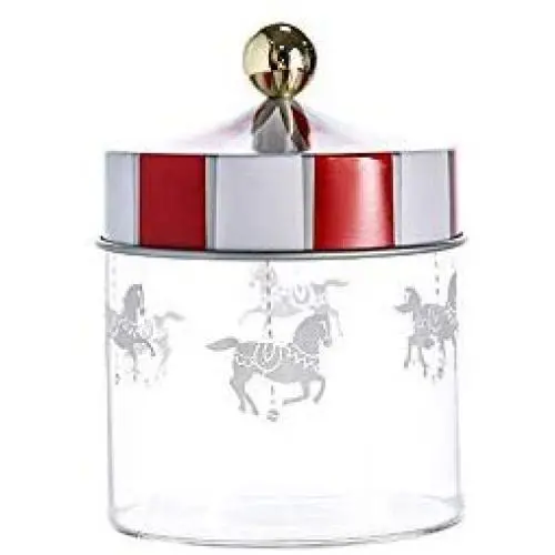 HOUSIYU Candy Jar Carousel Creative Glass Sealed Cans Home Coffee Tea Candy Coffee Beans Storage Tank Bathroom Accessories Storage Container, 14.5x10cm HOUSIYU Candy Jar Carousel Creative Glass Sealed Cans Home Coffee Tea Candy Coffee Beans Storage Tank Bathroom Accessories Storage Container, 14.5x10cm