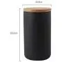 Handmade Ceramics Concise Storage Jar Seal Bamboo Lid Food Jar For Serving Tea, Coffee, Spice (103mmx182mm)