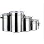 Foraineam 4-Piece Stainless Steel Airtight Canister Set with Clear Arylic Lid and Locking Clamp Food Storage Container Flour Canisters for Coffee, Tea, Snacks