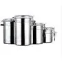 4-teiliges Edelstahl-Airtight-Behälter-Set von Foraineam mit Klarsichtdeckel und Verriegelungsklammer zur Lebensmittel- und Mehlaufbewahrung für Kaffee, Tee, Snacks