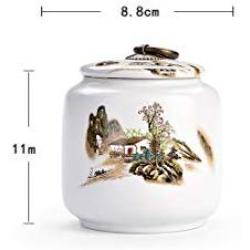 Retro Wash Painting Ceramic Tea Storage Box Tea Jar 8.811Cm Candy Jar For Dried Fruit Tin Food Spices 1Pc Storage Box Container,Shenshanqiuyin