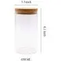 Jarre de Stockage Hermétique JY Collection, Verre avec Couvercle en Bambou Naturel, 450 ML, 500 ML, 650 ML, 700 ML, 950 ML (Cork, 650ml)