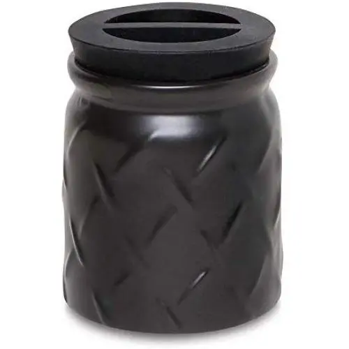 Keramik-Glasbehälter 2oz für Kräuter & Wachs – Versteckter Doppel-Funktionsdeckel, sichere Aufbewahrung von Kräutern mit Silikontechnologie, schwarzes Diamantplatten-Design.