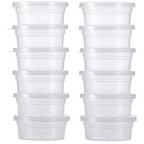 12 Pc Storage Cups Mini Container Box Clear Plastic Foam Ball Storage Cup with Lids Small Beads Ball Holder Case,White