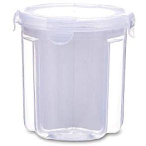 HOMELUNY Set of 4 Kitchen Cereal Containers for Storage Plastic Storage Box Clear Food Storage Jars Moisture Proof Airtight for Candy, Cookie, Rice, Sugar,Flour,Snacks Keeping Food Dry & Fresh Small
